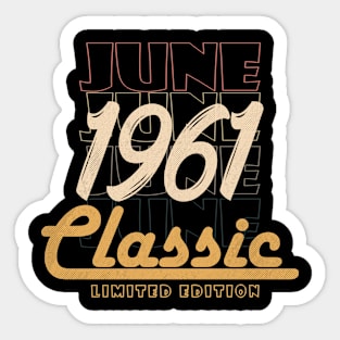 june 1961 birthday Sticker